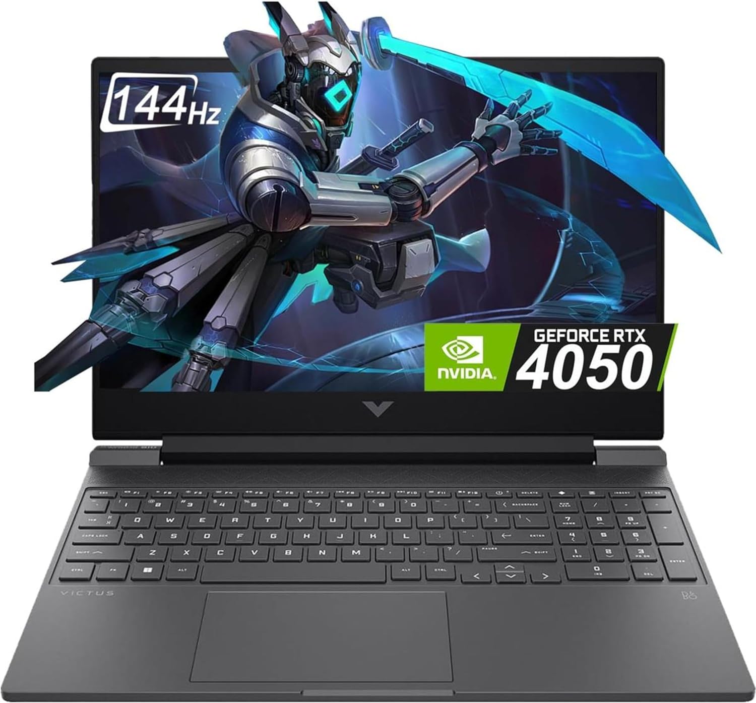 HP VICTUS 15-fa2082wm - Intel Core i5-13420H - NVIDIA GeForce RTX 4050 6GB -16G DDR4 3200HZ ( 1x16 ) - 512GB m.2 Gen4 - 15.6"-FHD-IPS-144Hz - English Keyboard - Windows 11 - SILVER - Image 1